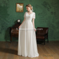 Dernière robe de mariée à manches longues en dentelle simple robe de mariée dentelle blanche